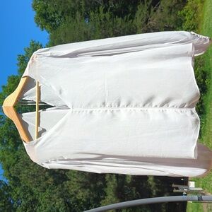 Flowy sheer puff sleeve dressy shirt Medium